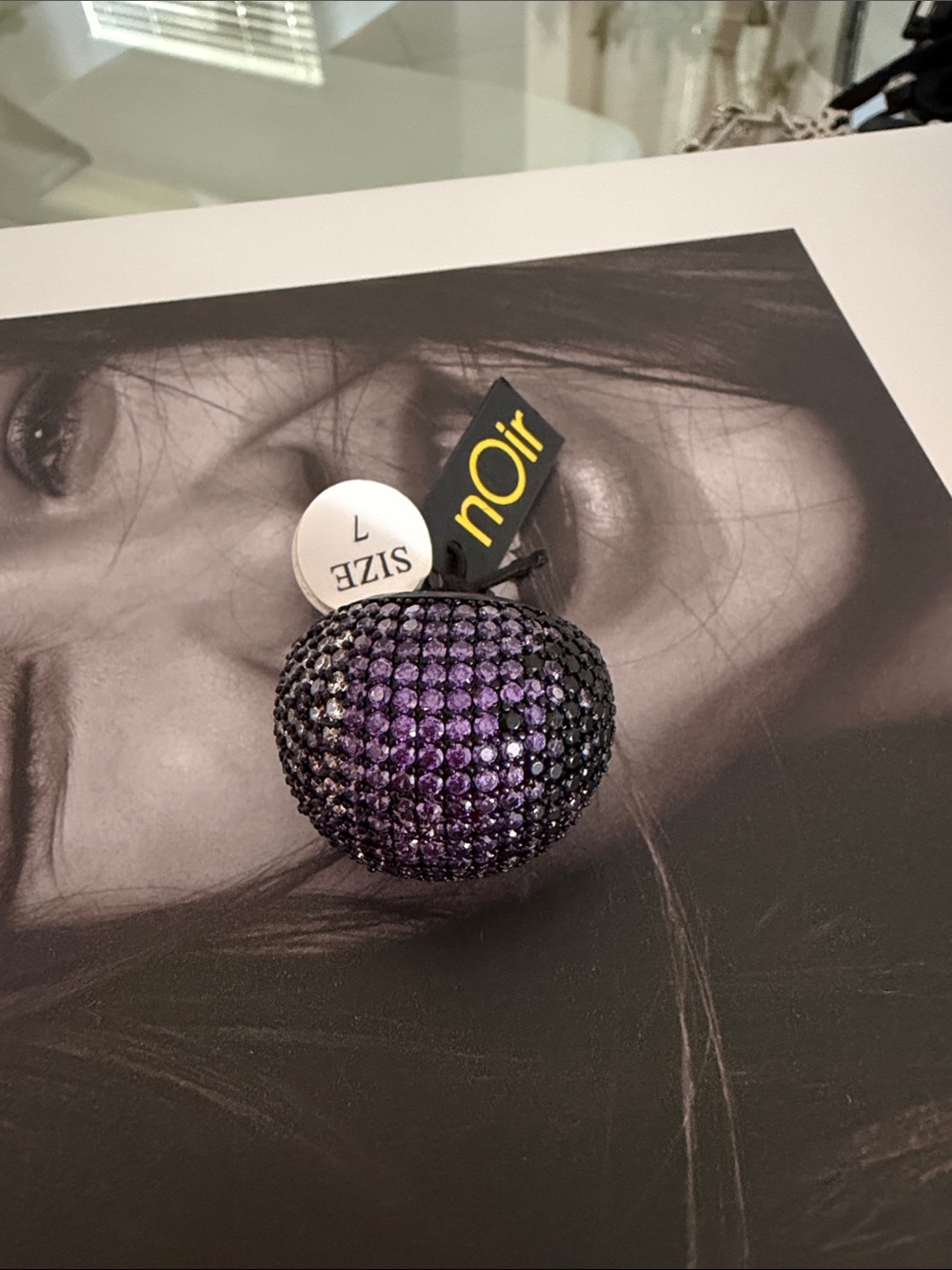 nOir Jewelry Purple Crystal Pavé Apple Charm